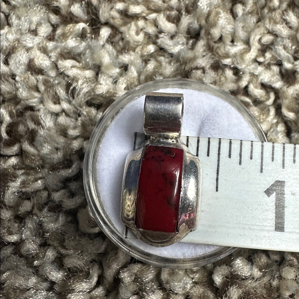 Red jasper 925 Sterling Silver Oval Shape Pendant - Picture 5 of 6